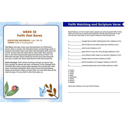 Bible Study Workbook for Kids - Lessons, Activities, and Quizzes to Grow Faith